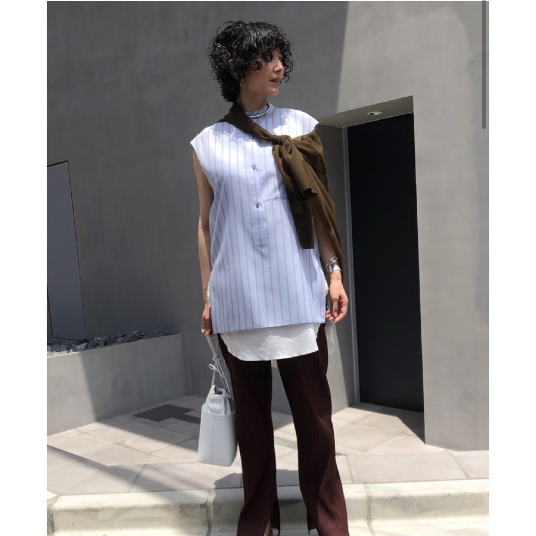 stunning lure ノーカラーロングシャツ