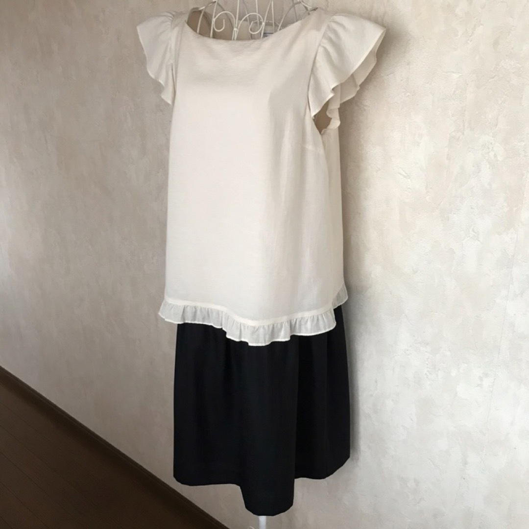 anatelier(アナトリエ)の★Anatelier/アナトリエ★シルク使い！半袖ドッキングワンピース38.M レディースのワンピース(ひざ丈ワンピース)の商品写真