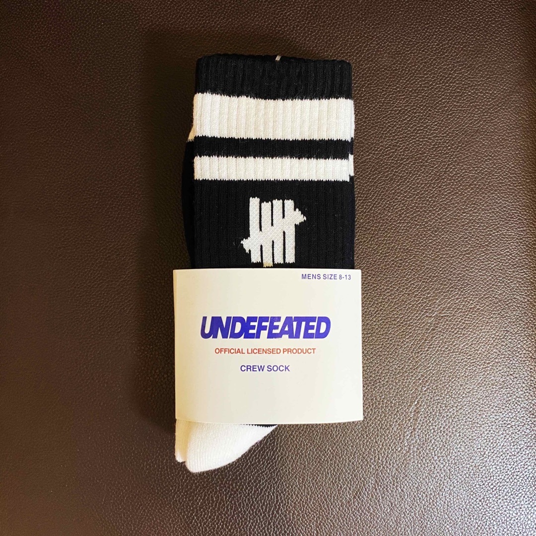 UNDEFEATED(アンディフィーテッド)のundefeated 靴下 ソックス　黒　1足分　フリーサイズ メンズのレッグウェア(ソックス)の商品写真