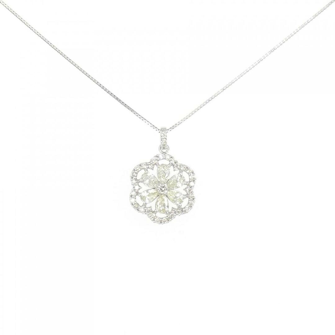 新品】PT フラワー ダイヤモンド ネックレス 0.70CT | aosacoffee.com