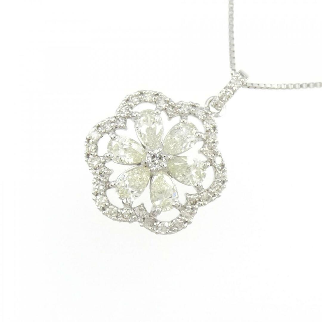 新品】PT フラワー ダイヤモンド ネックレス 0.70CT | aosacoffee.com