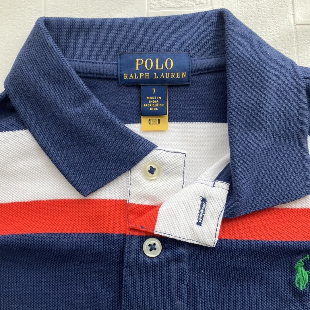 Ralph Lauren(ラルフローレン)の7t130cm ラルフローレン  半袖　マルチカラー　ポロシャツ キッズ/ベビー/マタニティのキッズ服男の子用(90cm~)(Tシャツ/カットソー)の商品写真