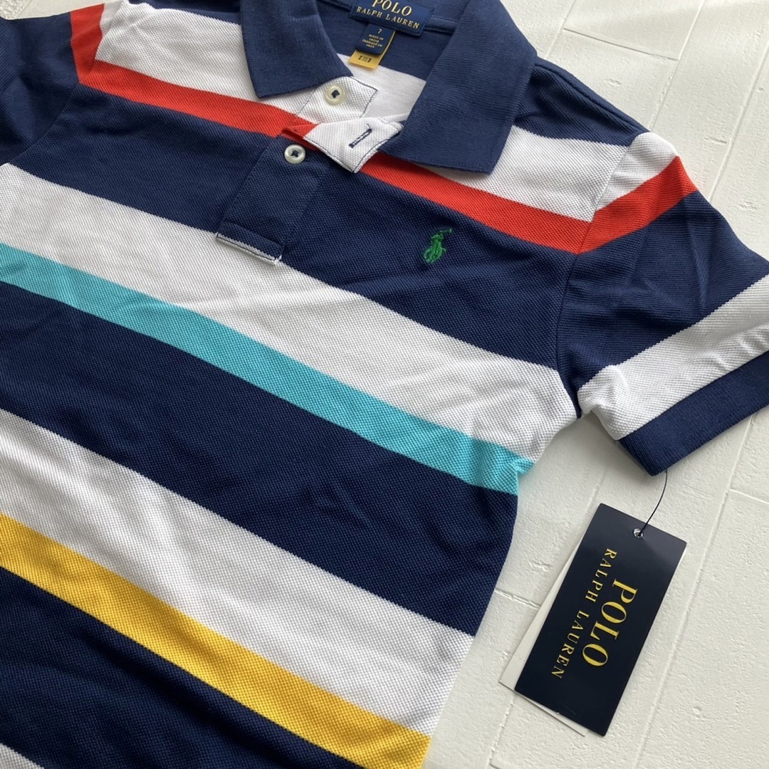 Ralph Lauren(ラルフローレン)の7t130cm ラルフローレン  半袖　マルチカラー　ポロシャツ キッズ/ベビー/マタニティのキッズ服男の子用(90cm~)(Tシャツ/カットソー)の商品写真