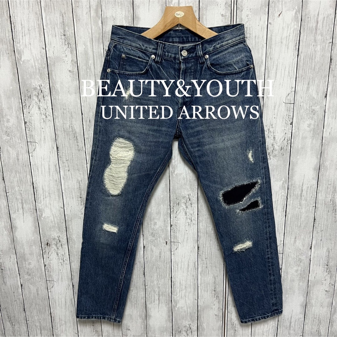 BEAUTY & YOUTH UNITED ARROWSダメージ加工デニム! | フリマアプリ ラクマ 【美品】トゥモローランドEdition ダメージ加工デニムブルゾンジャケット