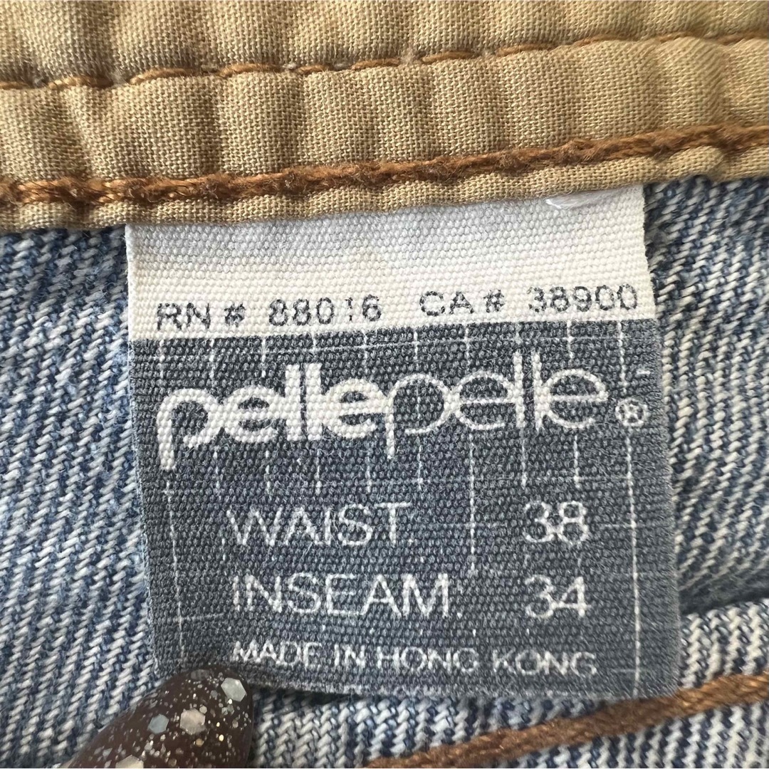 PELLE PELLE(ペレペレ)のPellePelle 刺繍入り デニムパンツ b系ストリート 着画155cm メンズのパンツ(デニム/ジーンズ)の商品写真