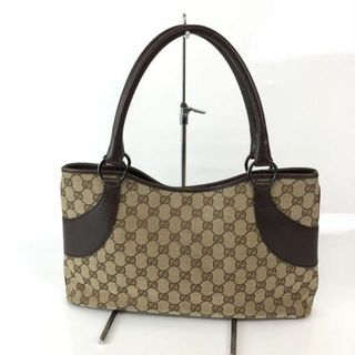 白木/黒塗り 希少☆グッチ マーモント GGキャンバス レザー トート