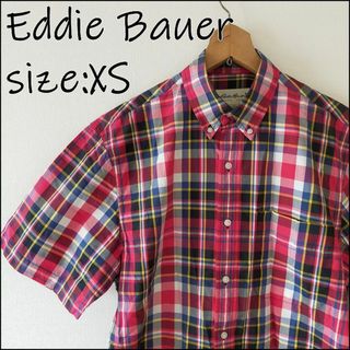 エディーバウアー(Eddie Bauer)のエディーバウアー　アメリカ古着　半袖チェックシャツ　XSサイズ(シャツ)
