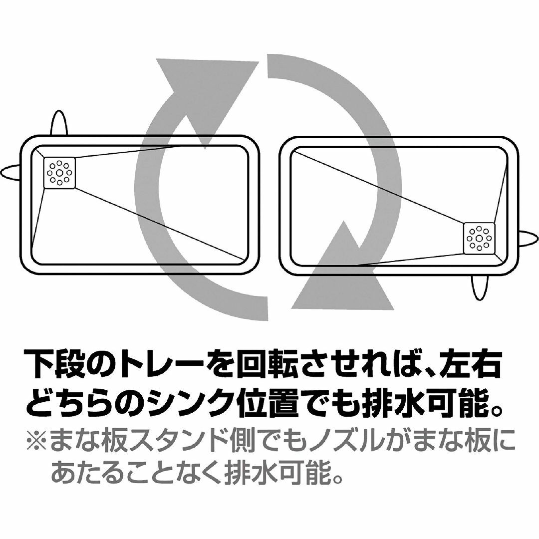 パール金属 アレスタ 水切り ラック スリム2段 水が流れるトレー ホワイト H インテリア/住まい/日用品のキッチン/食器(その他)の商品写真