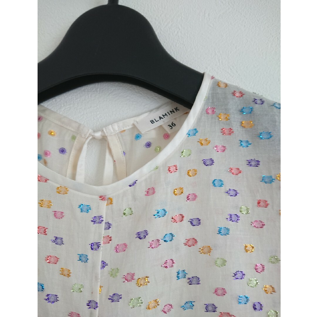 BLAMINK(ブラミンク)のblamink ブラミンク ブラウス シルク ドット レディースのトップス(シャツ/ブラウス(半袖/袖なし))の商品写真