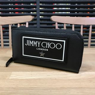 ジミーチュウ(JIMMY CHOO)の新品同様 ジミーチュウ セキ ラウンドファスナー長財布 レザー 黒 SEKI(長財布)