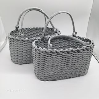 エコクラフト　カゴバッグ　2点セットhiyueやすこさん専用(バスケット/かご)