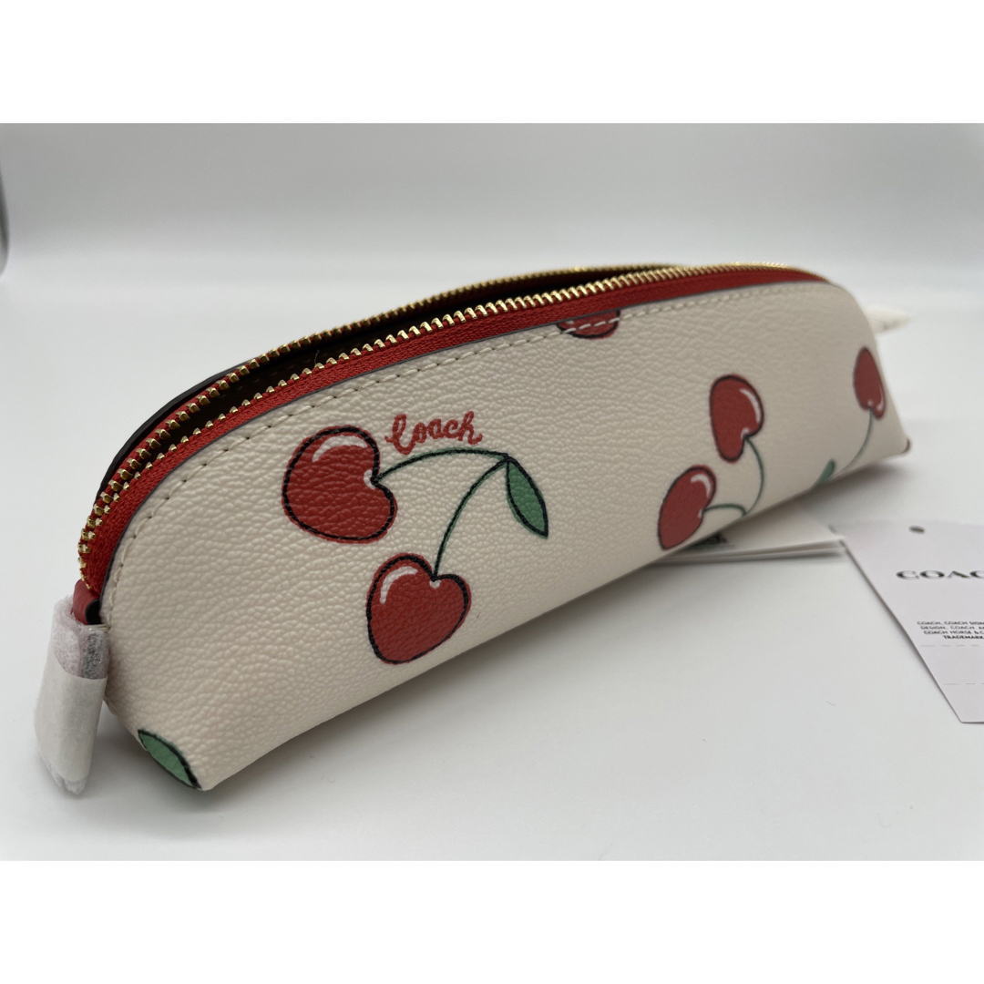 COACH - 【COACH CF365】ペンケース ハート チェリー プリント 筆箱 COACH - 【COACH CF365】ペンケース ハート チェリー プリント 筆箱