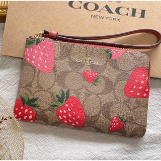 コーチ(COACH)の完売品【COACH  CH166】ポーチ リストレット ストロベリー(ポーチ)