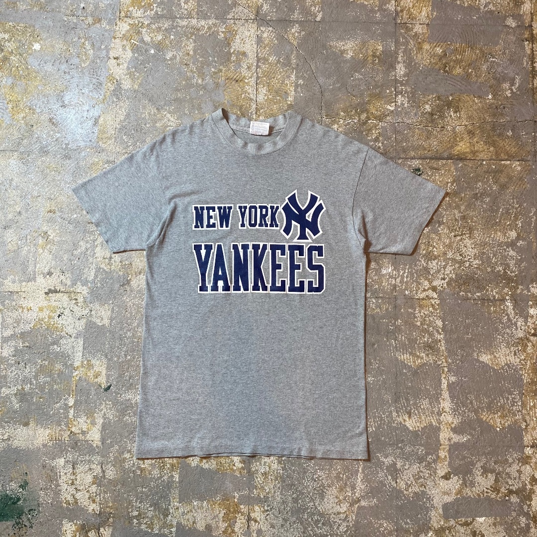 Hanes - 80s Hanes ヘインズ ヤンキーtシャツ USA製 L グレー MLBの