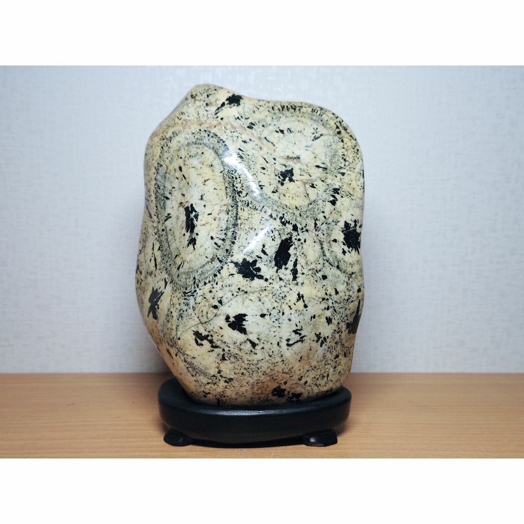 ナポレオン石 4kg 時計石 球状閃緑岩 原石 鑑賞石 自然石 紋石 水石