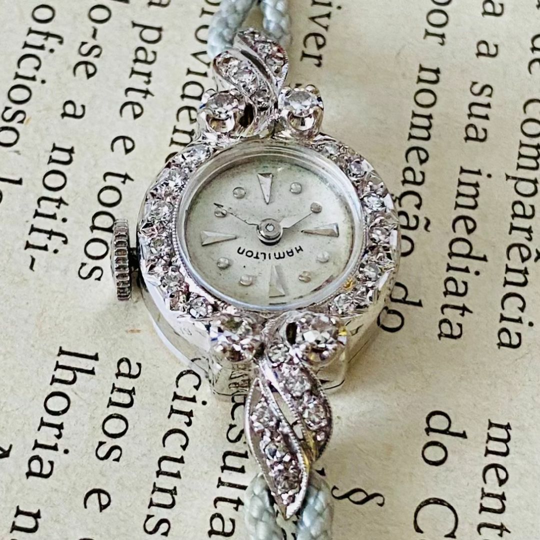 【高級時計ハミルトン】Hamilton 14K 24ダイヤ 手巻き 腕時計