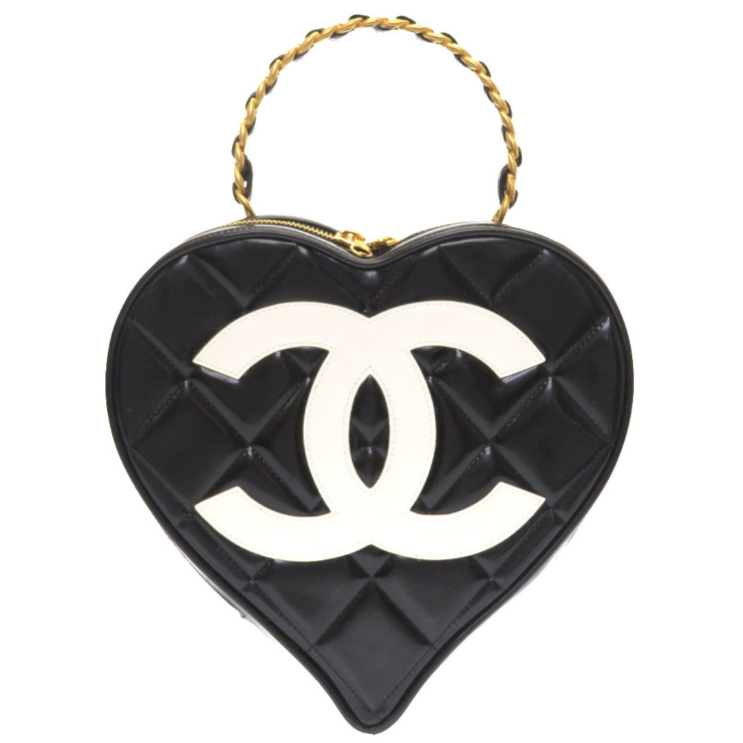 CHANEL(シャネル)の美品 シャネル ハートバニティ マトラッセ 3番台 パテント ブラック ゴールド金具 バニティバッグ バッグ ヴィンテージ ココマーク 黒 0041 【中古】 CHANEL レディースのバッグ(ハンドバッグ)の商品写真