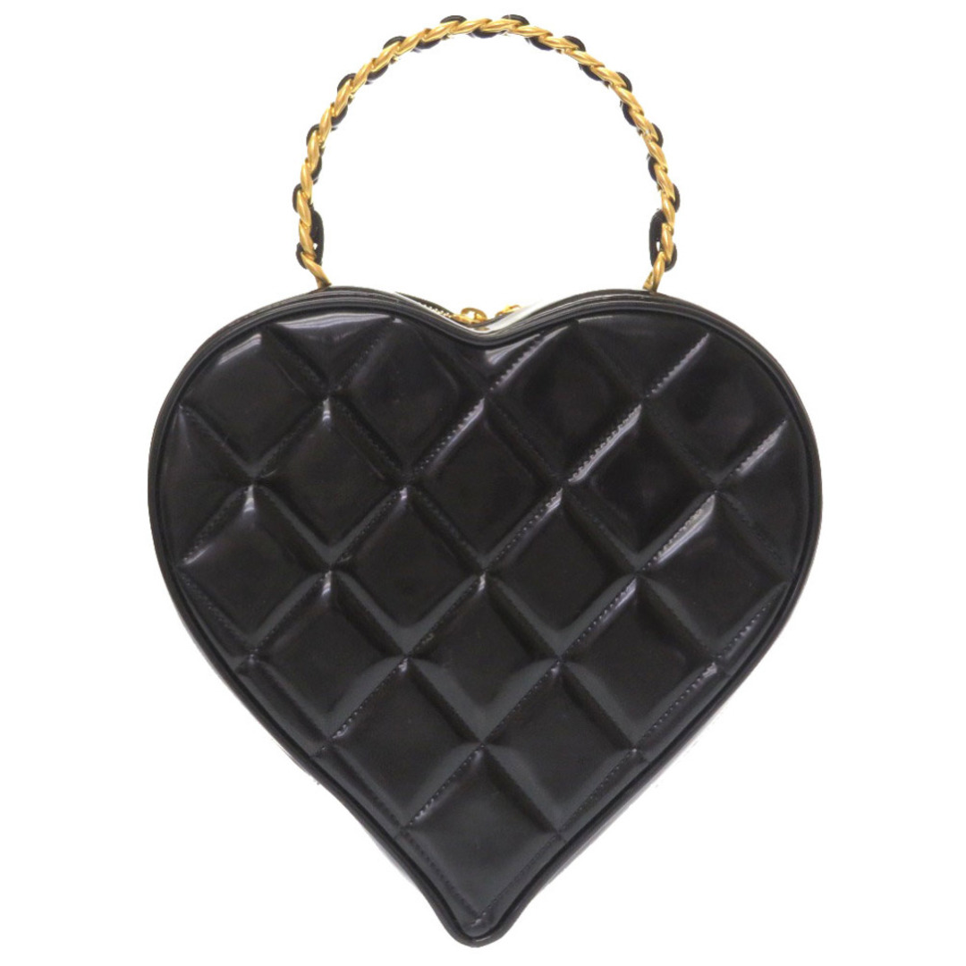 CHANEL(シャネル)の美品 シャネル ハートバニティ マトラッセ 3番台 パテント ブラック ゴールド金具 バニティバッグ バッグ ヴィンテージ ココマーク 黒 0041 【中古】 CHANEL レディースのバッグ(ハンドバッグ)の商品写真