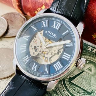 【高級時計 ロータリー】ROTARY スケルトン 自動巻 メンズ レディース(腕時計(アナログ))