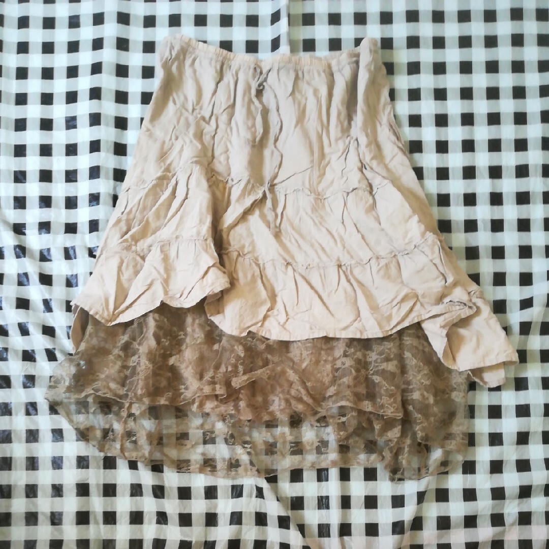ミミ様専用　カーキ　スカート レディースのスカート(ひざ丈スカート)の商品写真