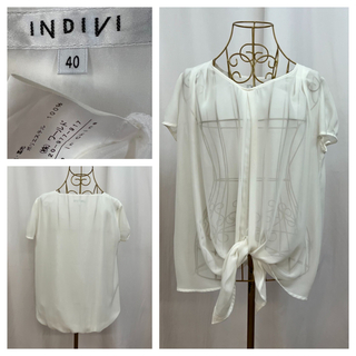 インディヴィ(INDIVI)のINDIVI  シアー ブラウス  サイズ40(シャツ/ブラウス(半袖/袖なし))