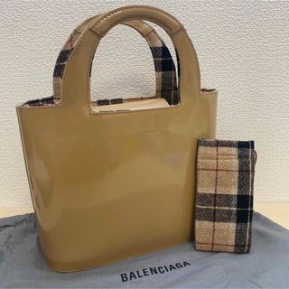 バレンシアガ(Balenciaga)のBALENCIAGA バレンシアガ トートハンドバッグ エナメル チェック　希少(ハンドバッグ)