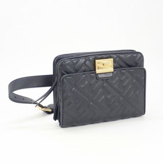 フェンディ(FENDI)の【中古】【ABランク】FENDI フェンディ アップサイドダウン ショルダーバッグ 8BT305A72V ラムスキン ブラック レディース【ISEYA】(メッセンジャーバッグ)