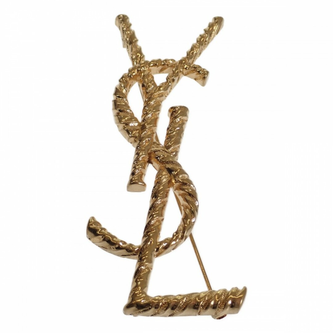 【Aランク】SAINT LAURENT サンローラン オピウム YSL ツイストブローチ 652410Y15008060 メタル ゴールド レディース アクセサリー【ISEYA】