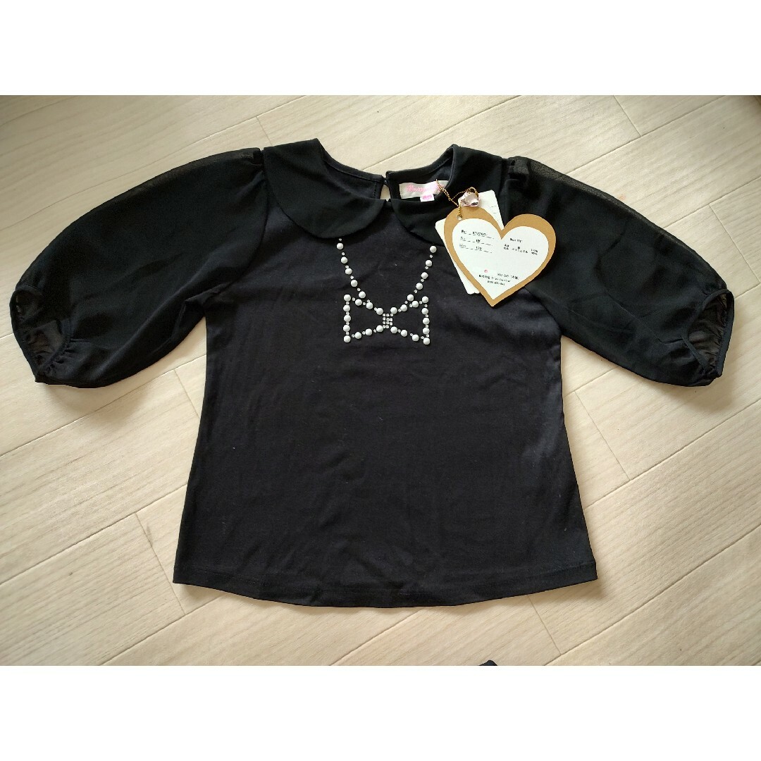 BUTTERFLY(バタフライ)の袖チュール　Tシャツ　120 キッズ/ベビー/マタニティのキッズ服女の子用(90cm~)(Tシャツ/カットソー)の商品写真