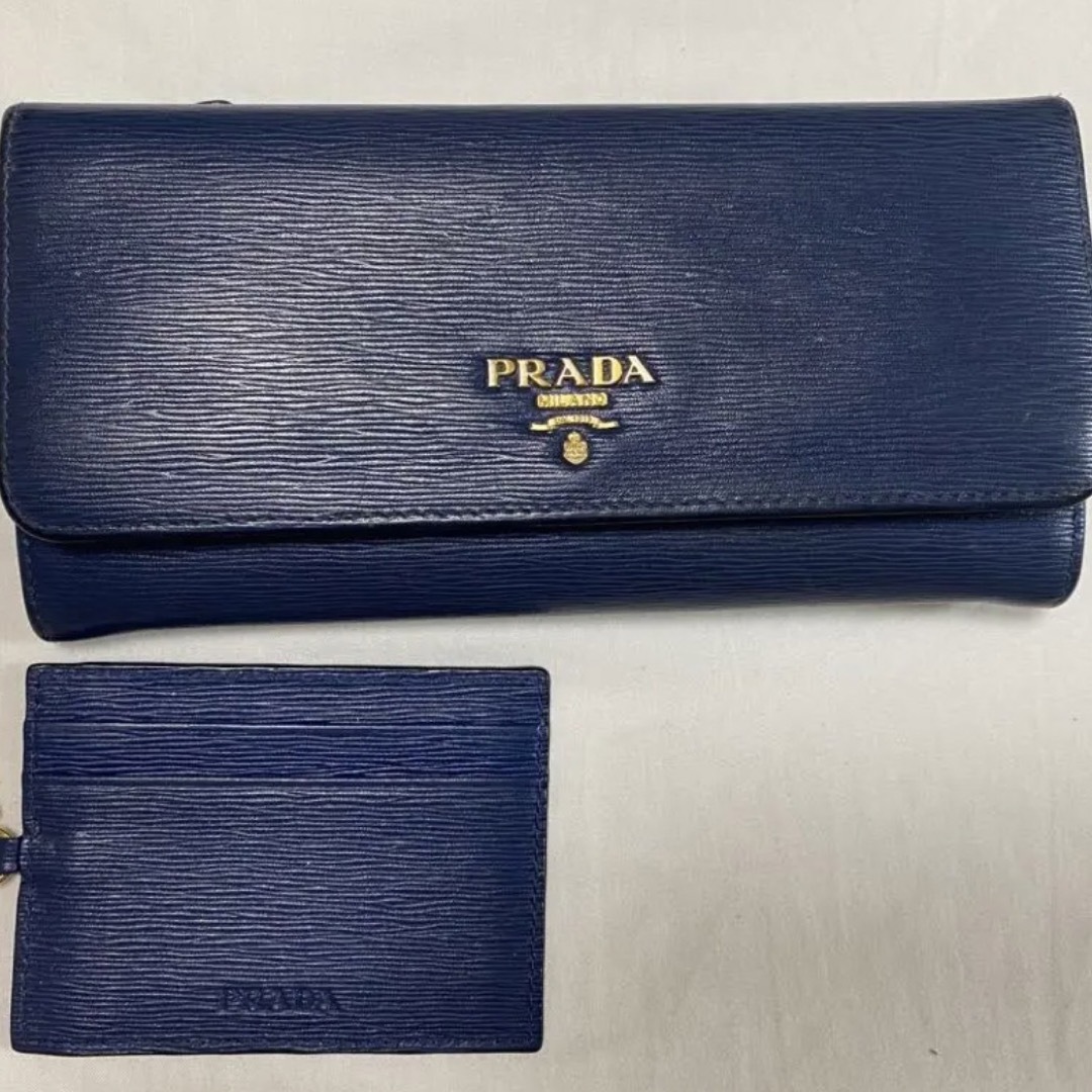 【美品】PRADA(プラダ) 長財布  ネイビー