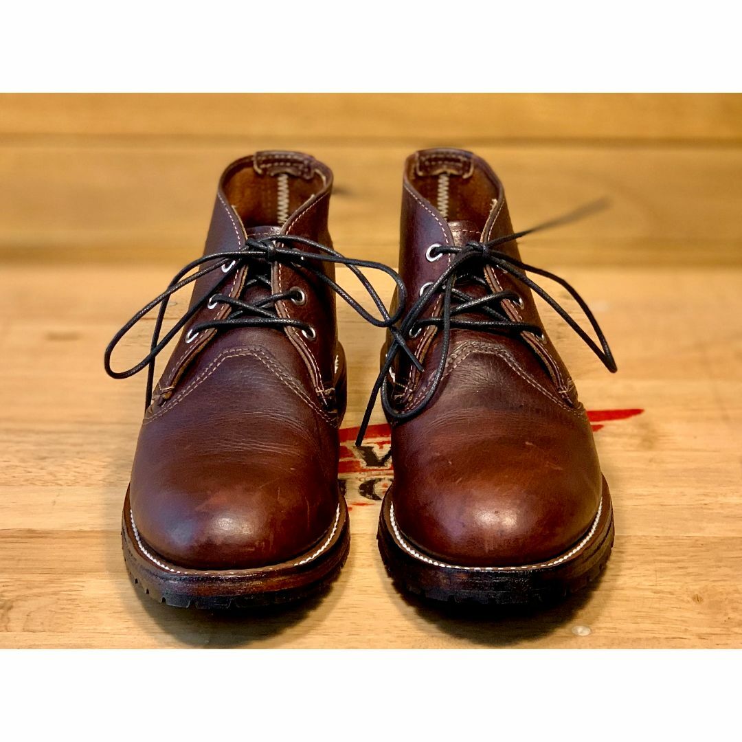 REDWING(レッドウィング)の3141良品7.5D／羽タグレッドウィングビブラムチャッカブーツ茶ベックマン メンズの靴/シューズ(ブーツ)の商品写真