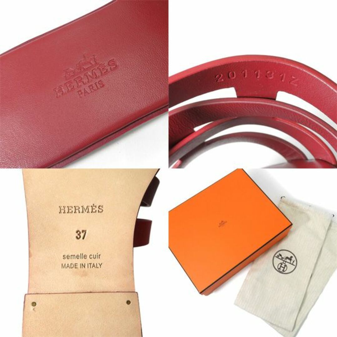 Hermes - 新古品 エルメス アミカ レザー フラット サンダル ミュール