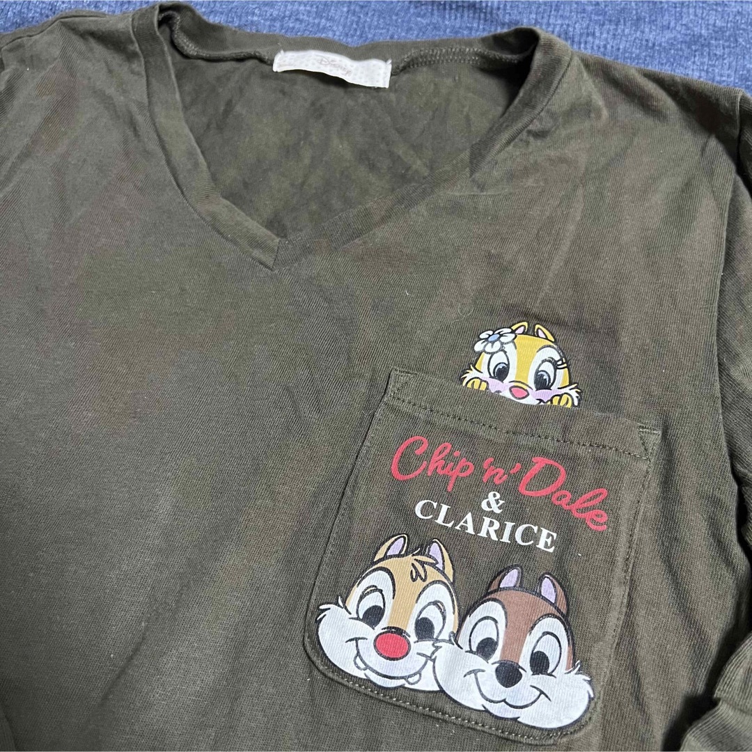 Disney(ディズニー)のチップ&デール&クラリス　長袖シャツシャツ レディースのトップス(Tシャツ(長袖/七分))の商品写真