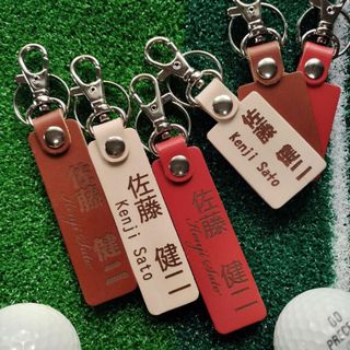本革　ゴルフバッグネームプレート　ネームタグ　名札　　名入れ　オーダーメイド(その他)