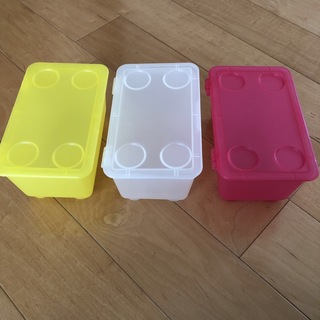 イケア(IKEA)のIKEA GLIS イケア グリース プラスチックケース　3個セット　蓋付き(ケース/ボックス)