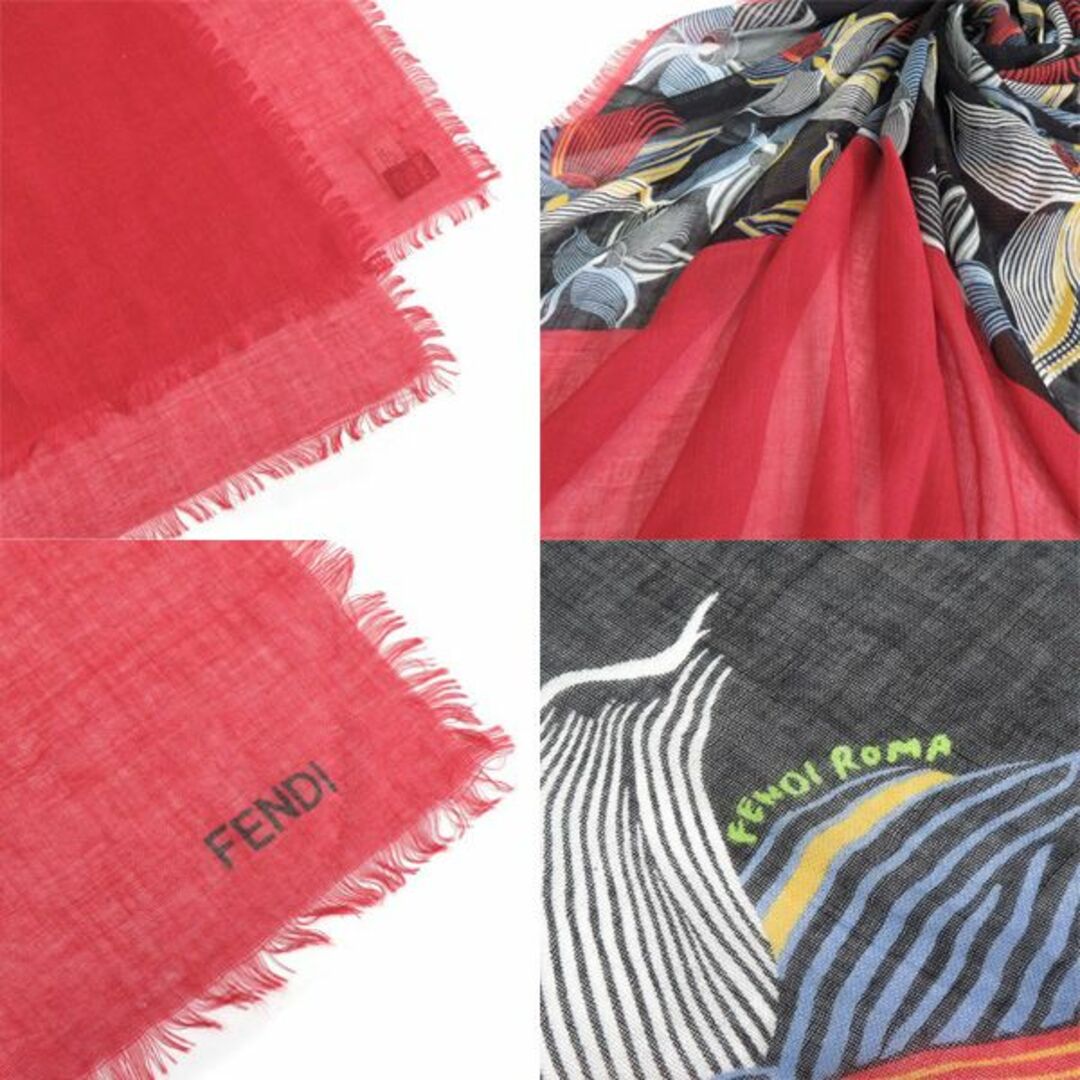 FENDI(フェンディ)の美品 フェンディ フラワー カシミヤ シルク ショール スカーフ 44197 レディースのファッション小物(マフラー/ショール)の商品写真