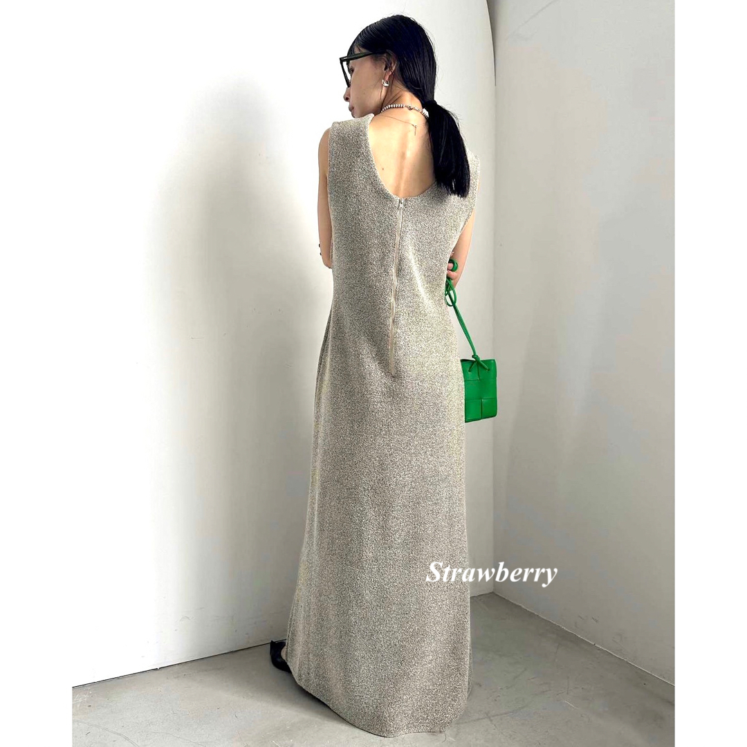 アメリ LOOP YARN SEMI FLARE KNIT DRESS