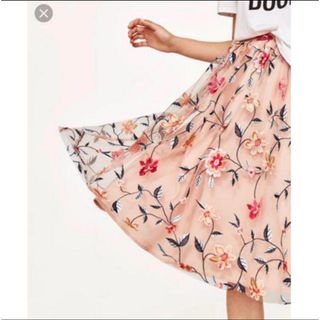 ザラ(ZARA)のZARA:花柄チュールスカート(ひざ丈スカート)