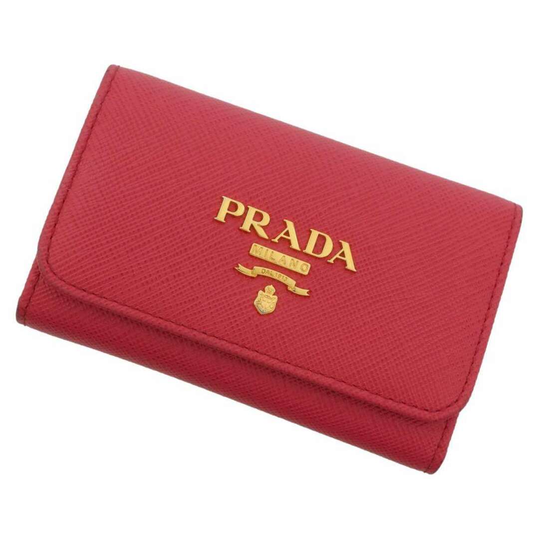 プラダ 4連キーケース サフィアーノ 1PG004 PRADA キーリング付き