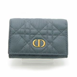 ディオール(Dior)のほぼ未使用 ディオール 財布 DIOR CARO XS ウォレット ブルーグレー(財布)
