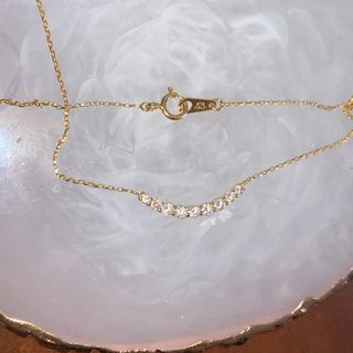 ジュエリーツツミ(JEWELRY TSUTSUMI)のK18 0.34カラット 横並び リュール ライン ネックレス(ネックレス)