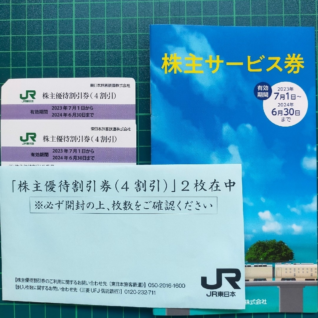 JR東日本　株主優待割引券　２枚