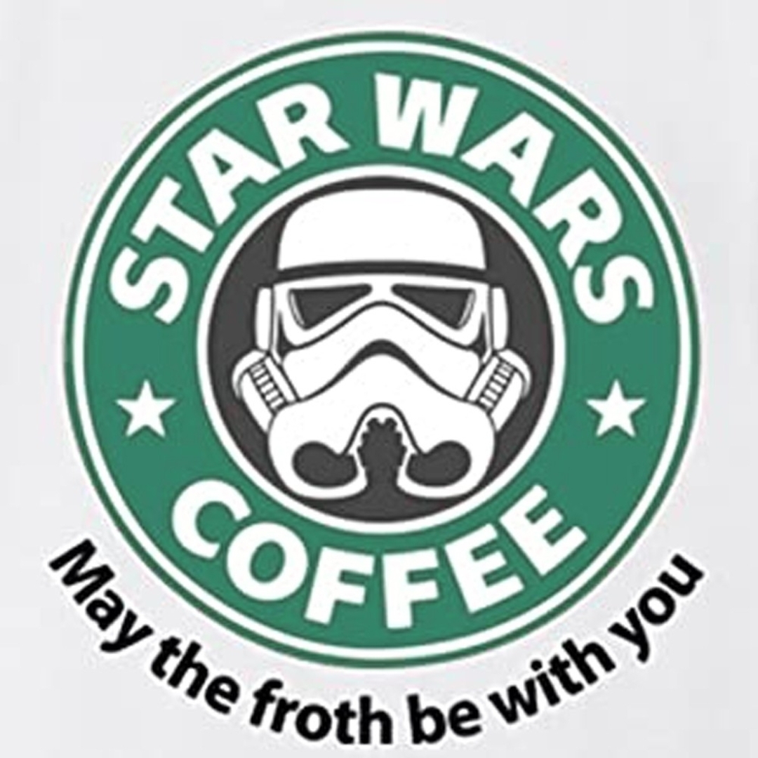 【父の日セール】スターウォーズ スターバックス おもしろ Tシャツ ホワイト L メンズのトップス(Tシャツ/カットソー(半袖/袖なし))の商品写真