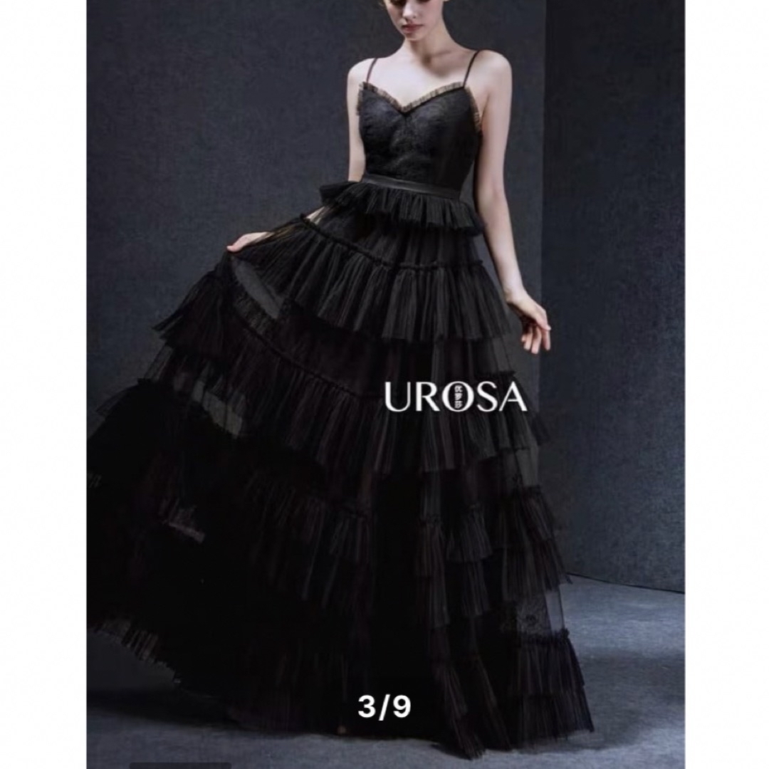 ブラックドレス チュール ボリューム ウェディングドレス カラードレス