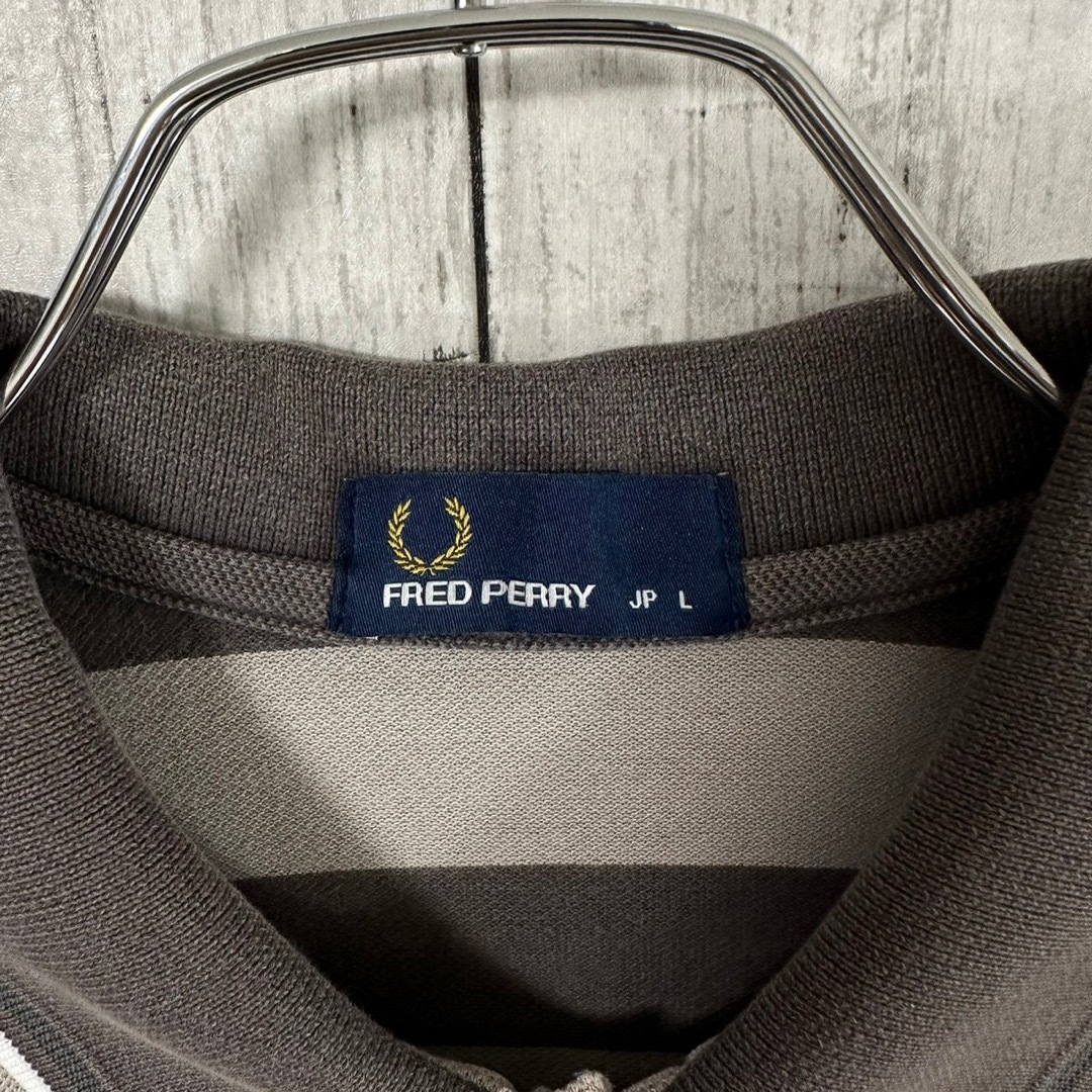 FRED PERRY(フレッドペリー)のFRED PERRY フレッドペリー ポロシャツ L 刺繍ロゴ ワンポイントロゴ メンズのトップス(ポロシャツ)の商品写真