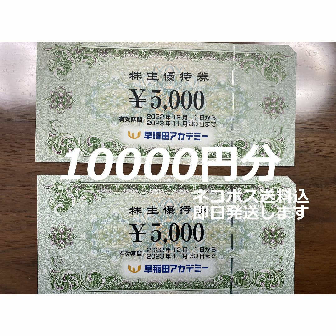 早稲田アカデミー 株主優待 10000円分