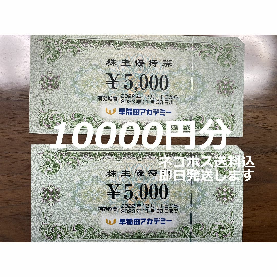 早稲田アカデミー 株主優待 10000円分