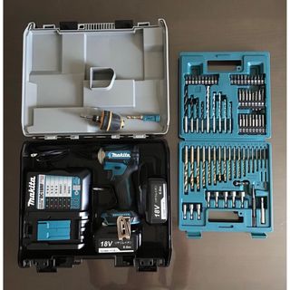 マキタ(Makita)のインパクトドライバー バッテリー2個　USマキタ純正品、75本入りビットセット(工具)