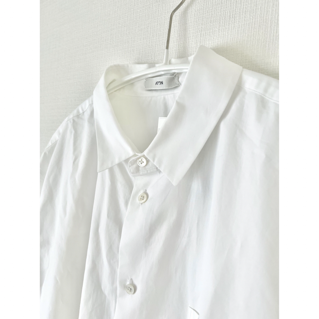 ATON(エイトン)のATON SUVIN BROAD STANDARD SHIRT White レディースのトップス(Tシャツ(長袖/七分))の商品写真