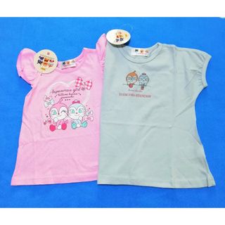 アンパンマン(アンパンマン)の新品　100cm　アンパンマン　女の子半袖Tシャツ2枚セット　フレンチ×DK b(Tシャツ/カットソー)